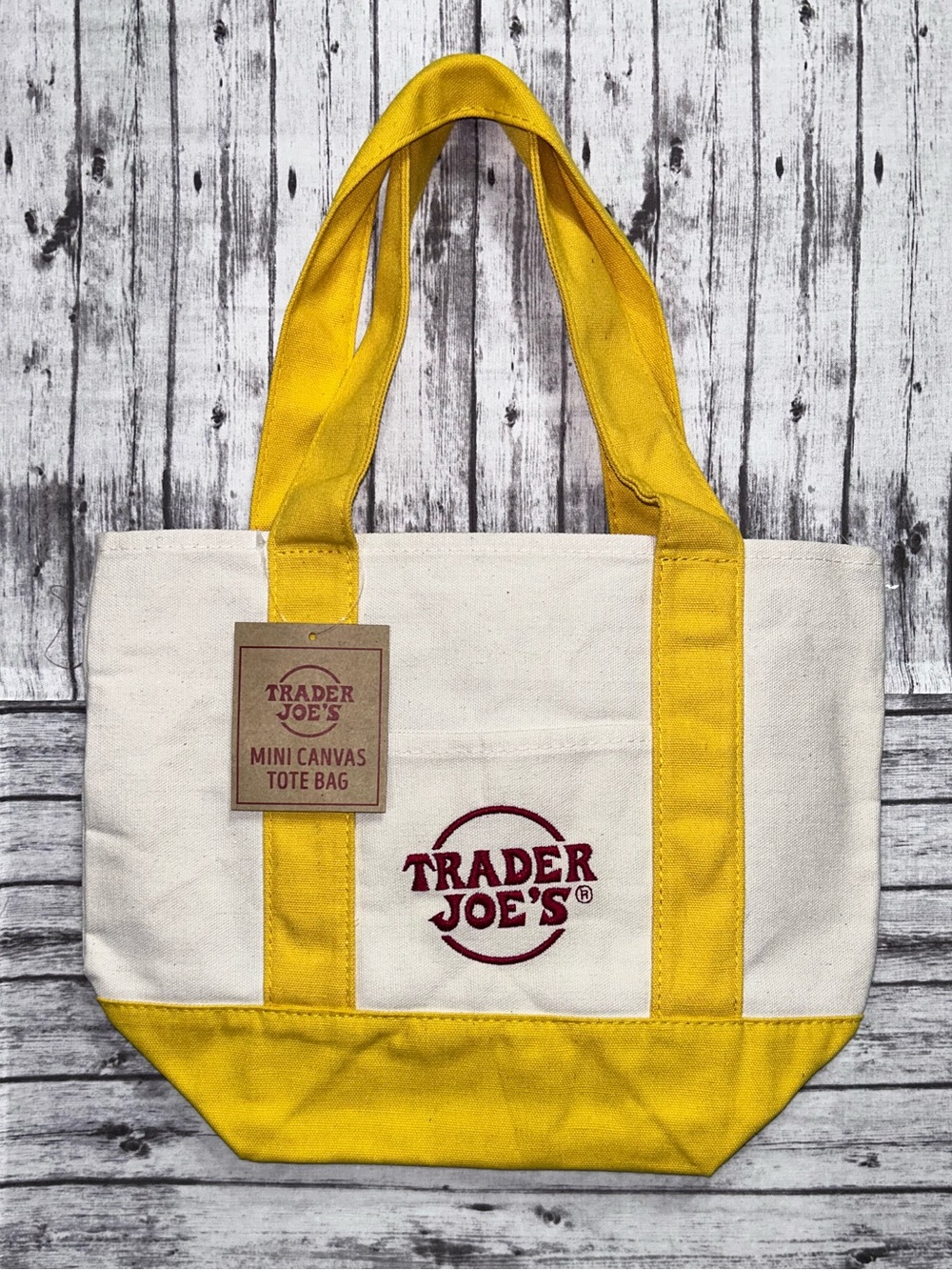 Trader Joe's Special Edition Mini Pastel Canvas Tote Bag